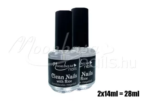 Moonbasanails Clean Nails cu extract de orez - lichid antifungic 2x14ml  