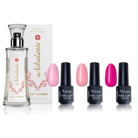   Set de lacuri gel in 3 pasi pentru Ziua indrăgostiților + parfum Sexy Women 50 ml   