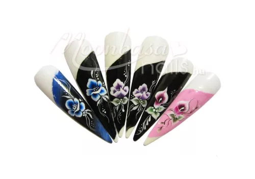 Unghii artificiale gigant, 12 bucăți #001-N Naturale - ascuțite