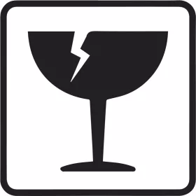 Etichetă autoadezivă - fragil - fundal alb 100 buc.  