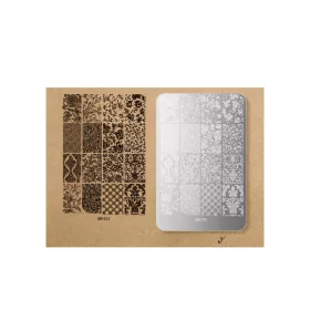   Placă pentru stampilare unghii 9,5 x 14,5 cm GB-012 Imprimeu clasic oriental