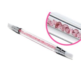   Pensulă cu două capete pentru pudră pigmentată siliconică #022 Roz diamant