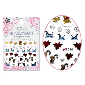 Autocolant cu efect acrilic 3D  E030 Motive de Crăciun