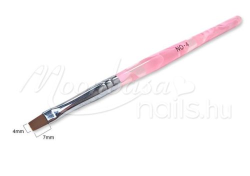 Pensulă plată pentru gel  Z001-4 Roz