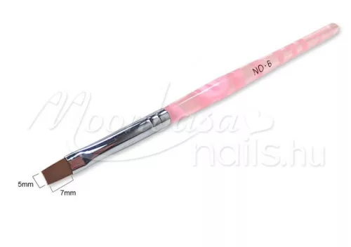 Pensulă plată pentru gel  Z001-6 Roz