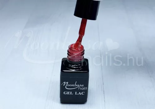 Lac de unghii gel One Step 5ml #260 Rosu foc cu sclipici galben