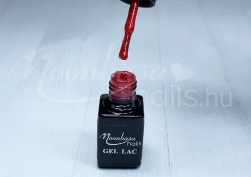 Lac de unghii gel One Step 5ml #260 Rosu foc cu sclipici galben
