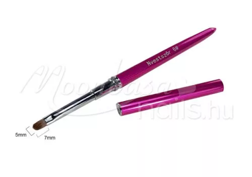 Pensulă metalică pentru gel cu păr rotunjit de veveriță  Z032-6 Magenta