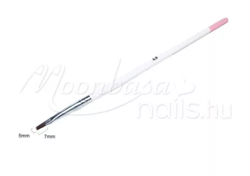 Pensulă plată pentru gel  Z021-4 Alb cu vârf roz