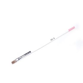 Pensulă plată pentru gel  Z021-8 Alb cu vârf roz