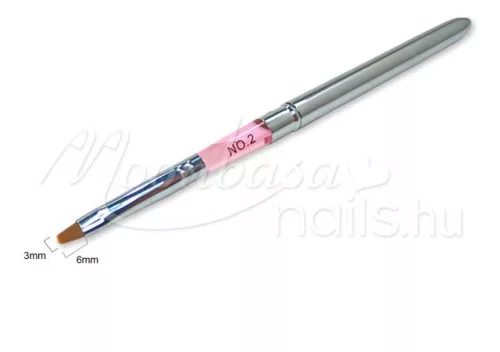 Pensulă metalică pentru gel, plată  Z008-2 Roz