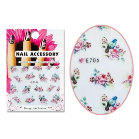 Autocolant cu efect acrilic 3D  E706 Păsări paradisiace