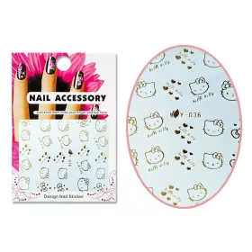 Autocolant cu efect acrilic  Y-036 Auriu Hello Kitty