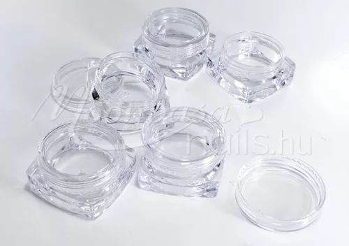 Borcan pătrat din plastic 12x3 ml/tavă #004 Transparent