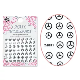 Autocolant cu efect acrilic 3D  YJ031-B Logo Mercedes negru