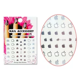 Autocolant cu efect acrilic  Y-030-S Logo Apple argintiu