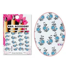 Autocolant cu efect acrilic  BLE-1440 Flori albastre