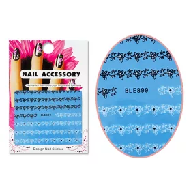   Autocolant cu efect acrilic  BLE-0899 Rând de flori alb-negru