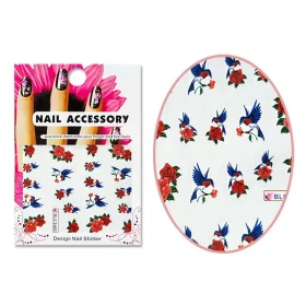   Autocolant cu efect acrilic  BLE-2453 Rândunele printre trandafiri