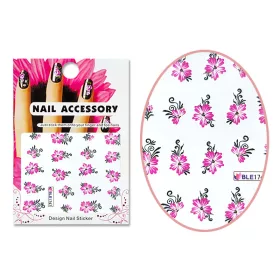 Autocolant cu efect acrilic  BLE-1747 Flori roz