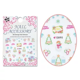 Autocolant cu efect acrilic 3D  E890 Crăciun neon