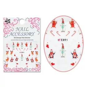 Autocolant cu efect acrilic 3D  E891 Crăciun amuzant