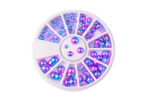 Félkör gyöngy szett 120 db 3/4/5/6mm Kék AB