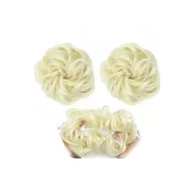   Cravată elastică pentru coadă de cal/impletitură  #A302Q5-613 Blond pai