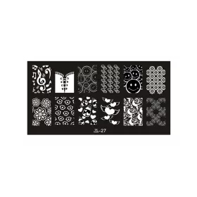 Placă pentru stampilare unghii 6x12cm UR-27 