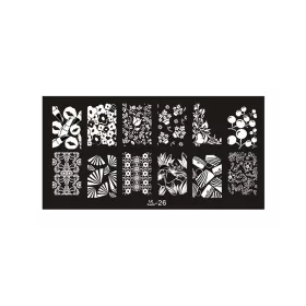Placă pentru stampilare unghii 6x12cm UR-26 
