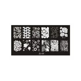 Placă pentru stampilare unghii 6x12cm UR-23 