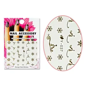   Autocolant cu efect acrilic  Y-037G Auriu Pin si fulg de zăpadă