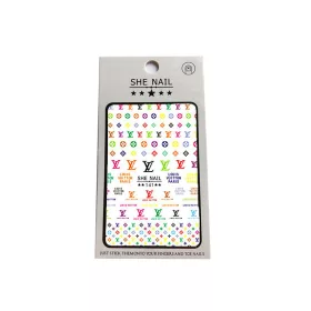  Autocolante autoadezive pentru unghii  SHE-141 Logo-uri Louis Vuitton colorate