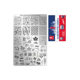 Placă de stampilare - Moyra  #133 Globetrotter-America